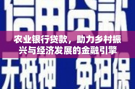 沙洋农业银行贷款，助力乡村振兴与经济发展的金融引擎