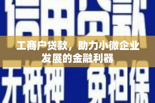 沙洋工商户贷款,助力小微企业发展的金融利器 沙洋工商户贷款,助力小微企业发展的金融利器