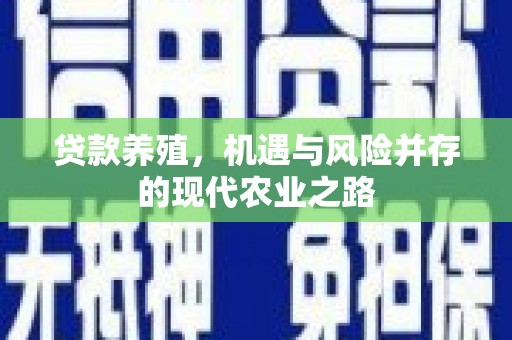 沙洋贷款养殖，机遇与风险并存的现代农业之路