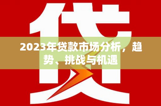沙洋2023年贷款市场分析，趋势、挑战与机遇