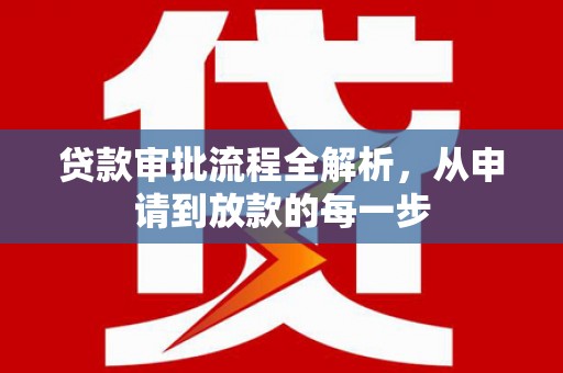 沙洋贷款审批流程全解析，从申请到放款的每一步