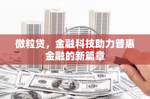 沙洋微粒贷，金融科技助力普惠金融的新篇章