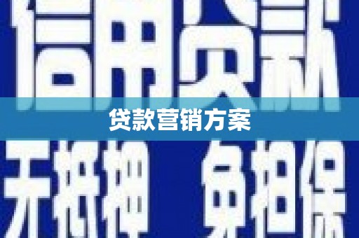 沙洋贷款营销方案