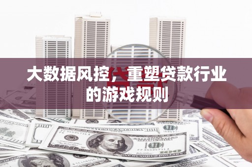 沙洋大数据风控，重塑贷款行业的游戏规则