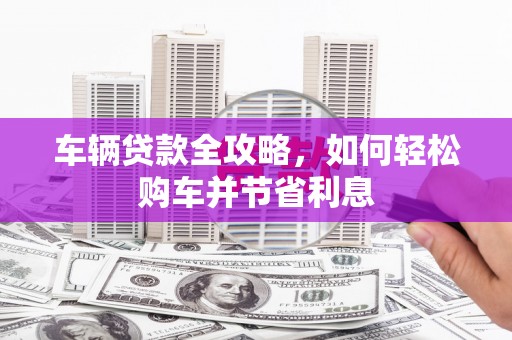 沙洋车辆贷款全攻略，如何轻松购车并节省利息