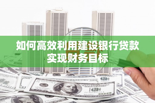 沙洋如何高效利用建设银行贷款实现财务目标