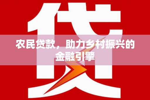沙洋农民贷款，助力乡村振兴的金融引擎