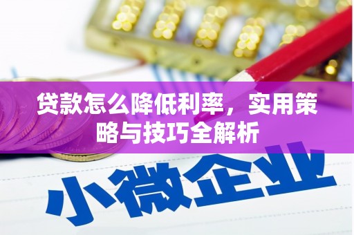 沙洋贷款怎么降低利率，实用策略与技巧全解析