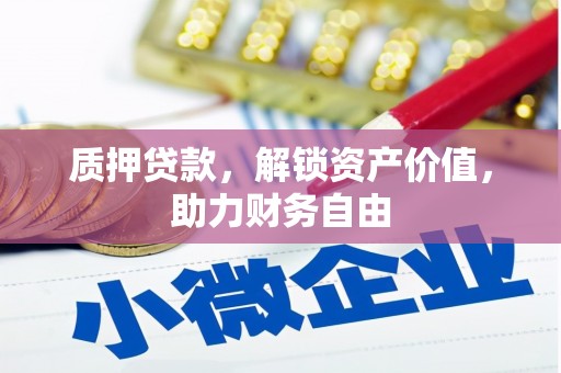 沙洋质押贷款，解锁资产价值，助力财务自由