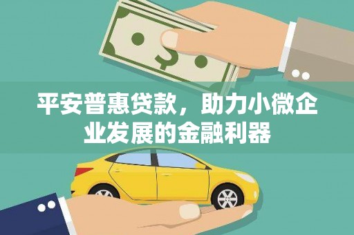 沙洋平安普惠贷款，助力小微企业发展的金融利器