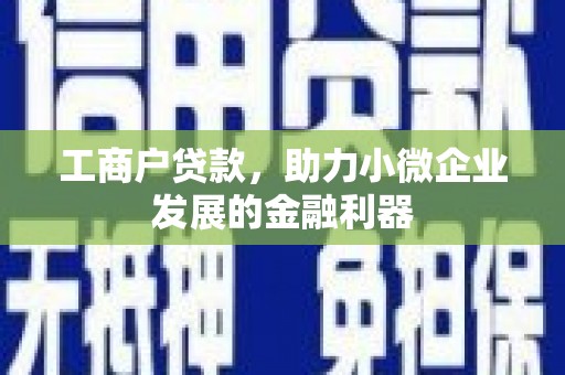 沙洋工商户贷款，助力小微企业发展的金融利器