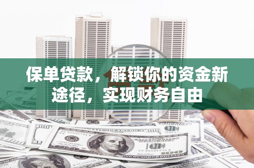 沙洋保单贷款，解锁你的资金新途径，实现财务自由