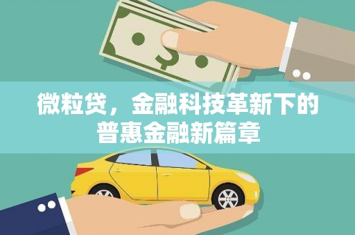 沙洋微粒贷，金融科技革新下的普惠金融新篇章