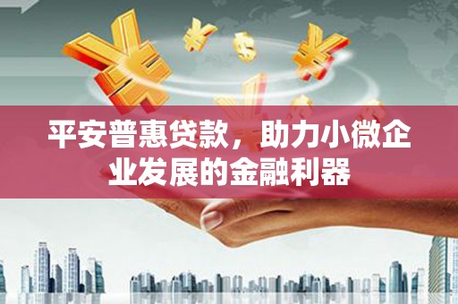 沙洋平安普惠贷款，助力小微企业发展的金融利器