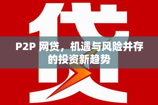 沙洋P2P 网贷，机遇与风险并存的投资新趋势