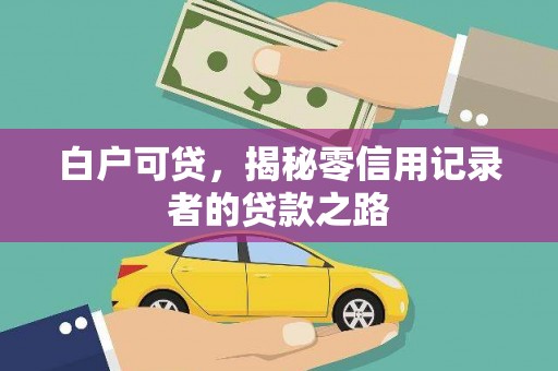 沙洋白户可贷，揭秘零信用记录者的贷款之路