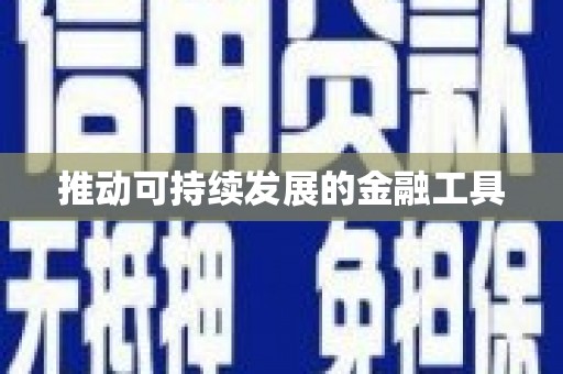 沙洋推动可持续发展的金融工具