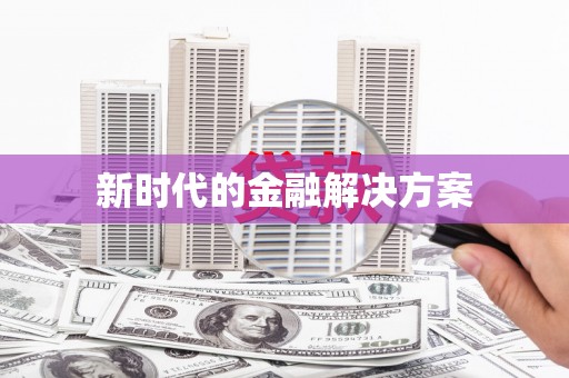 沙洋新时代的金融解决方案