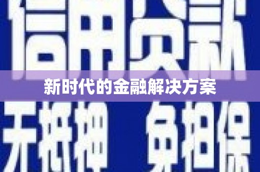 沙洋新时代的金融解决方案
