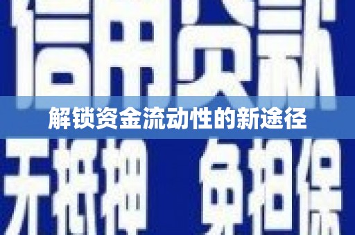 沙洋解锁资金流动性的新途径